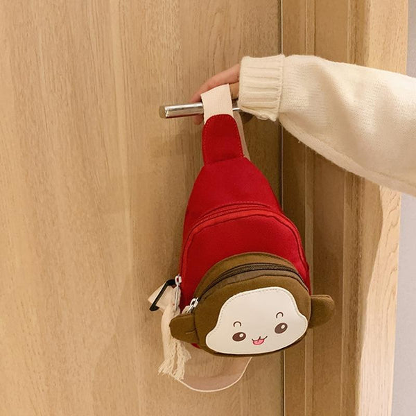 Adorable Monkey Crossbody Bag For Kids Pink Backpacks & Bags