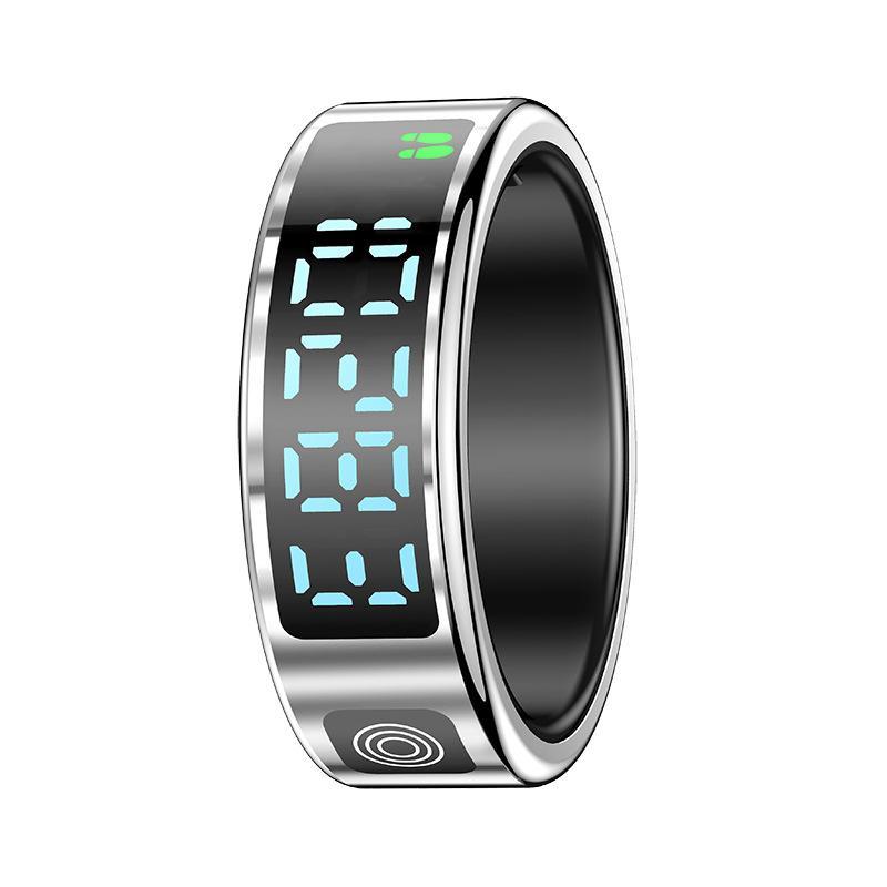Smart Ring Gesture Control Health Monitoring Sports Modes Silver Activity Trackers