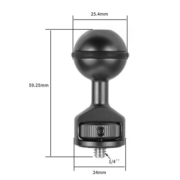 Universal 2.5 Centimetre Ball Head Clip For Action And Underwater Cameras Grey Other Camera & Photo Accs