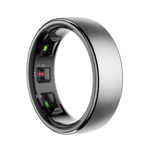 Smart Ring Heart Rate Blood Oxygen Sleep Sports Size 9 Silver Activity Trackers