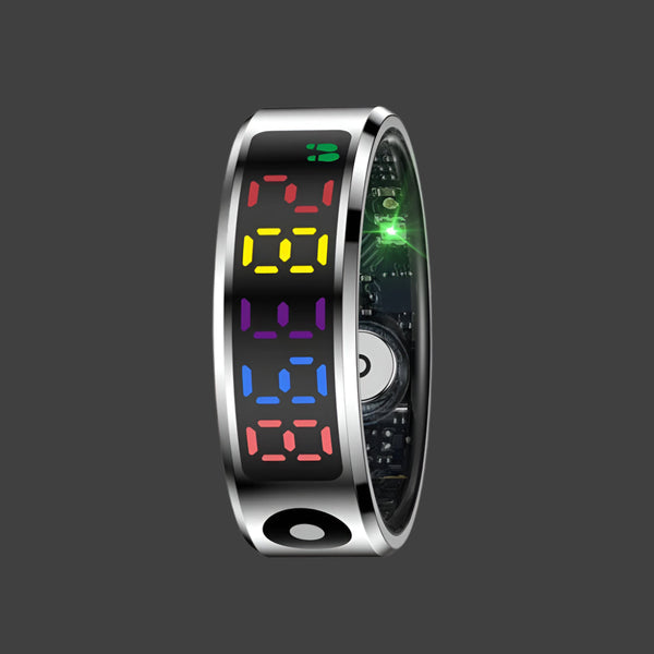 Smart Ring Heart Rate Blood Oxygen Sleep Sports Size 10 Silver Activity Trackers