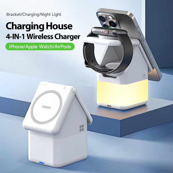4 In 1 15W Magnetic Wireless Charger White Chargers & Cradles