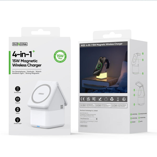 4 In 1 15W Magnetic Wireless Charger White Chargers & Cradles