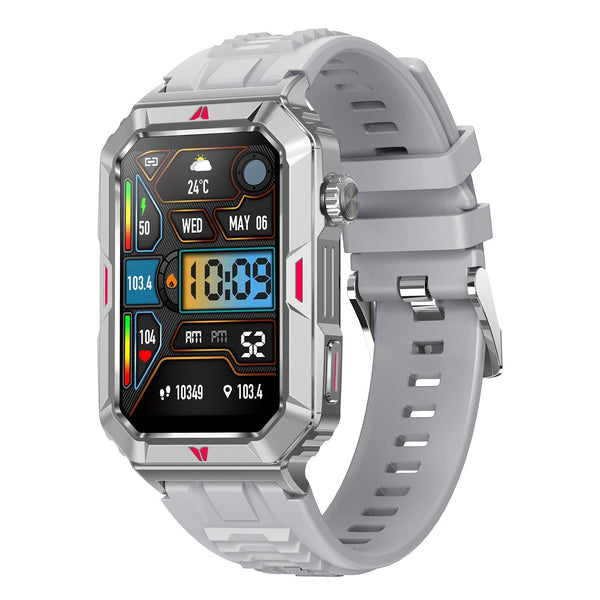 Smart Bracelet With Sleep Detection And Silicone Strap Bt5.2 Camo Silver Activity Trackers