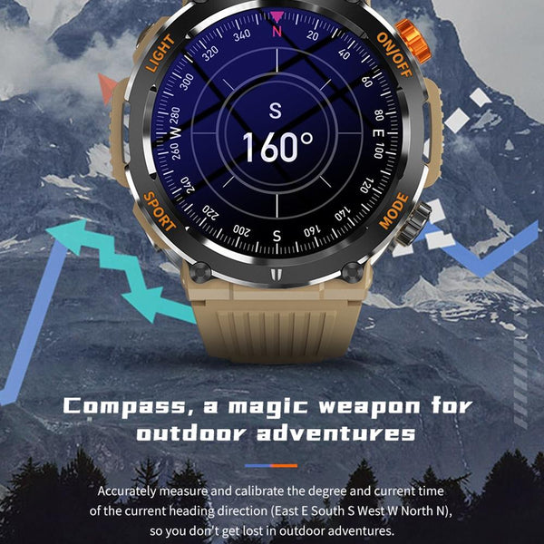 1.46 Inch Round Screen Bluetooth Smart Watch Support Health Monitoring & 100+ Sports Modes Yellow Smart Watches