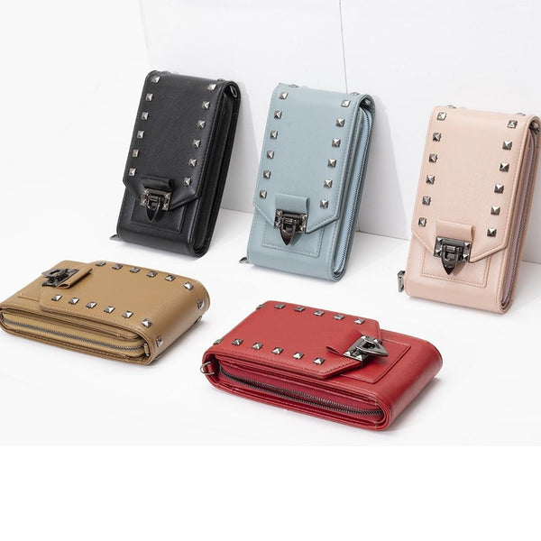 Diamond Rivet Shoulder Bag For Mobile Phones Black Bags