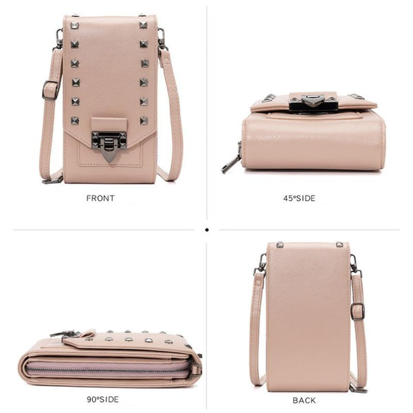 Diamond Rivet Shoulder Bag For Mobile Phones Black Bags