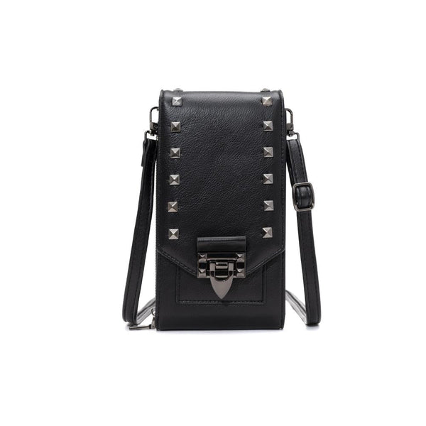 Diamond Rivet Shoulder Bag For Mobile Phones Black Bags