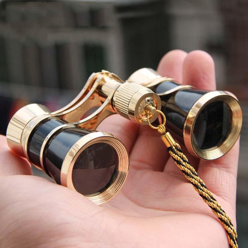 Classical Ladies Binoculars For Drama Watching With Chain 3X25mm Black Binoculars & Monoculars