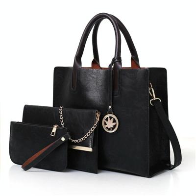 Versatile Leather Tote Bag For Women 3 In 1 Design Grey Women's Bags & Handbags
