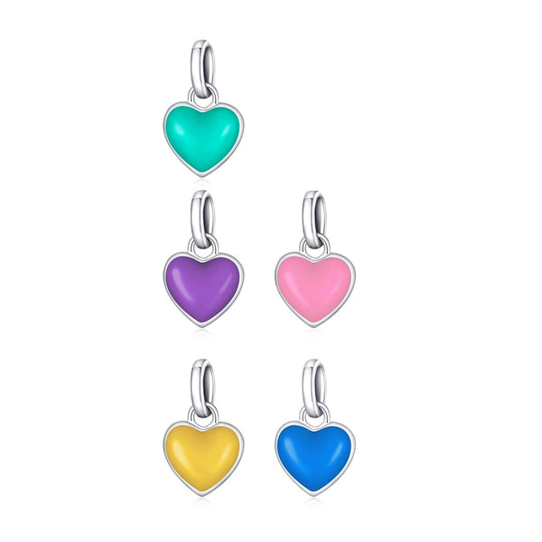 925 Sterling Silver Heart Pendant For Diy Bracelets & Necklaces Green Charms & Pendants