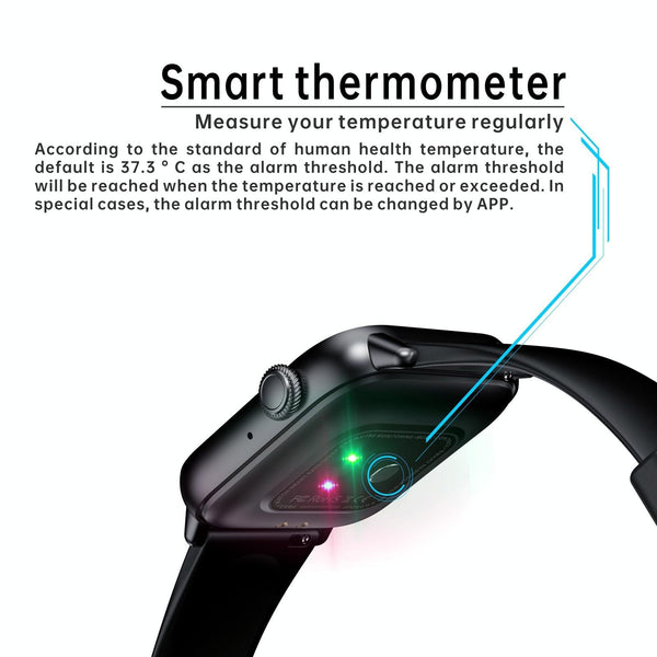 1.83 Inch Bt5.2 Smart Sport Watch Support Sleep / Heart Rate Blood Oxygen Temperature Pressure Health Monitor Black + Smart Watches