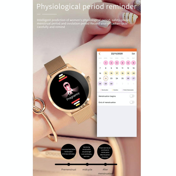 1.28 Inch Ips Colour Screen Ip67 Waterproof Smart Watch Gold Smart Watches