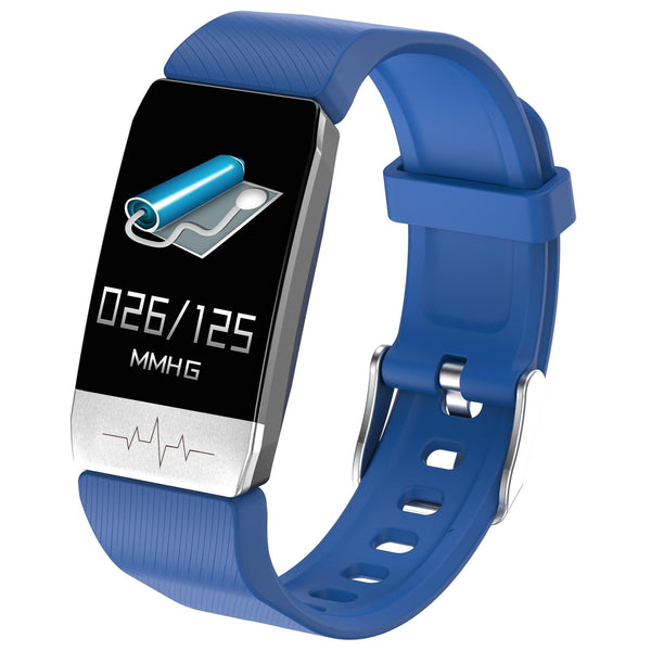 Ip67 Waterproof Smart Bracelet Screen Monitors Blood Oxygen Body Temp Heart Rate Blue Smart Watches