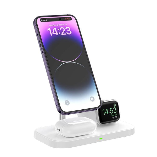 3 In 1 Magnetic Wireless Charger For Iphone & Airpods Black Chargers & Cradles