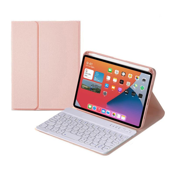 Detachable Bluetooth Keyboard Leather Case For Ipad Mini 6 With Holder Pink Keyboards