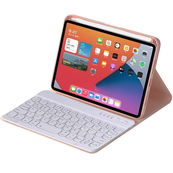 Detachable Bluetooth Keyboard Leather Case For Ipad Mini 6 With Holder Pink Keyboards