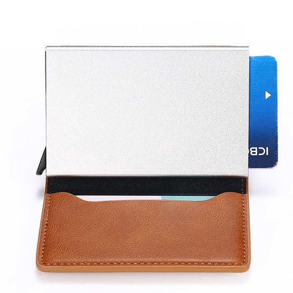 Automatic Rfid Blocking Card Holder With Coin Pocket Black Wallets