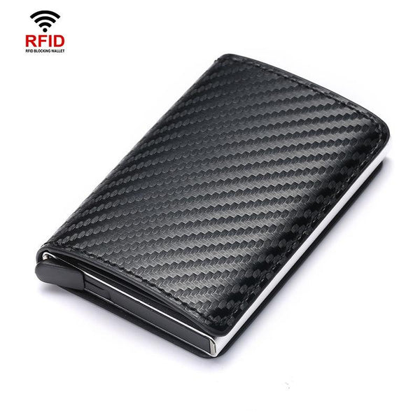Automatic Rfid Blocking Card Holder With Coin Pocket Black Wallets