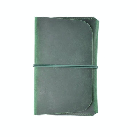 Retro Passport Wallet For Travel Crazy Horse Skin Ink Green Wallets