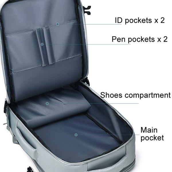 Parallel Deals Spacious Travel Backpack For Laptops Light Blue Laptop Cases & Bags