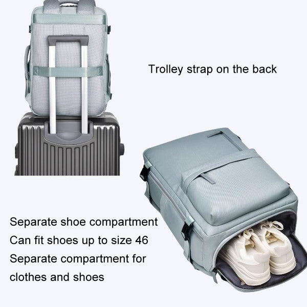 Parallel Deals Spacious Travel Backpack For Laptops Light Blue Laptop Cases & Bags