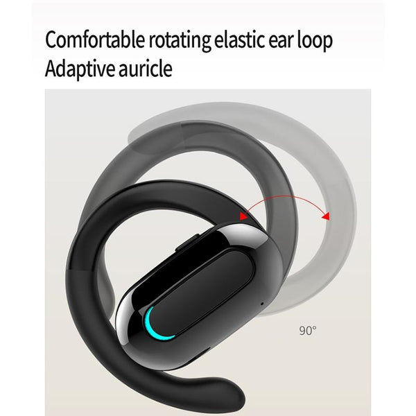 M F9 Rotatable Ear Mounted Enc Call Noise Reduction Bluetooth Stereo Sports Earphones White Earbuds