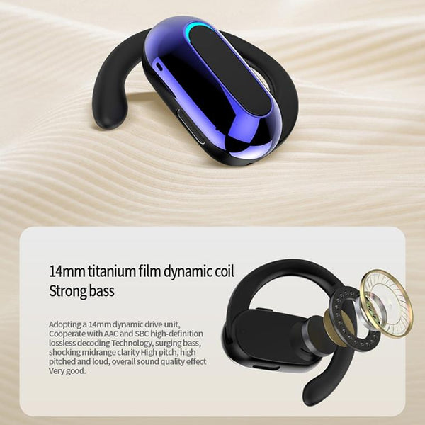 M F9 Rotatable Ear Mounted Enc Call Noise Reduction Bluetooth Stereo Sports Earphones White Earbuds