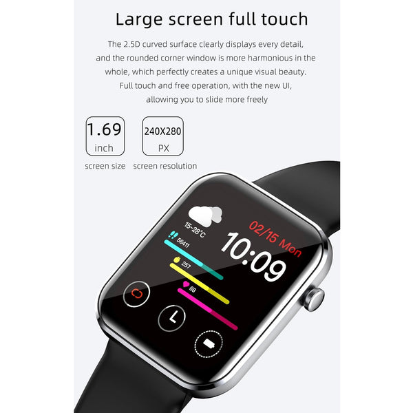 1.69 Inch Ip67 Waterproof Smart Watch With Touch Screen Health Monitoring Green Smart Watches