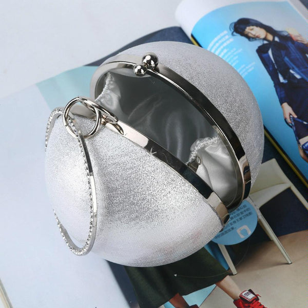 Chic Round Ball Clutch For Evening Events Black Women's Bags & Handbags