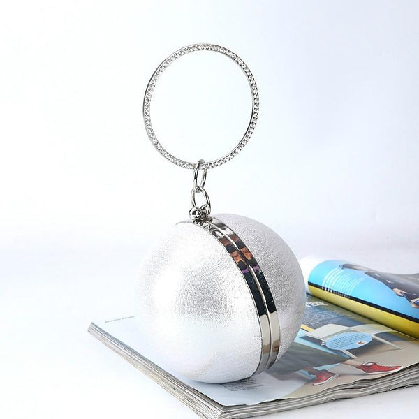 Chic Round Ball Clutch For Evening Events Black Women's Bags & Handbags