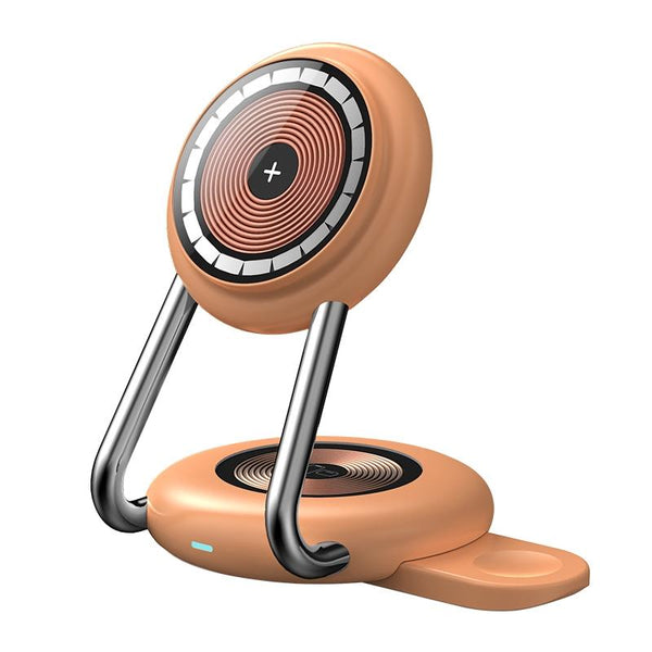 15W 3 In Transparent Magnetic Wireless Charger Orange Chargers & Cradles