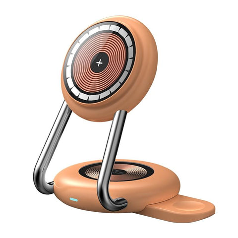 15W 3 In Transparent Magnetic Wireless Charger Orange Chargers & Cradles