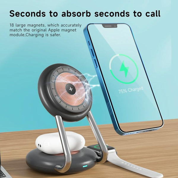 15W 3 In Transparent Magnetic Wireless Charger Orange Chargers & Cradles