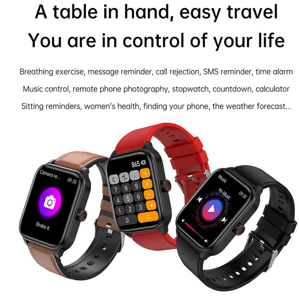 1.91 Inch Ip67 Waterproof Silicone Band Smart Watch Support Ecg / Non Invasive Blood Glucose Measurement Red Smart Watches