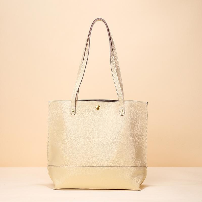 Stylish Leather Tote For Women Beige Women's Bags & Handbags