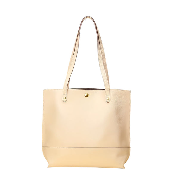 Stylish Leather Tote For Women Beige Women's Bags & Handbags