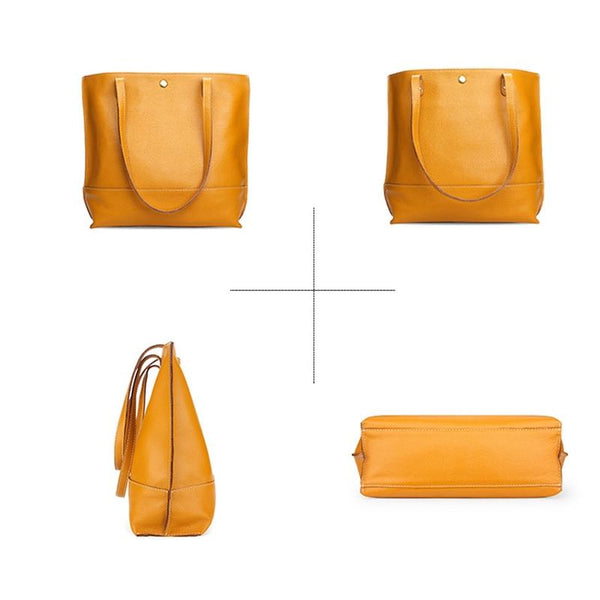 Stylish Leather Tote For Women Beige Women's Bags & Handbags