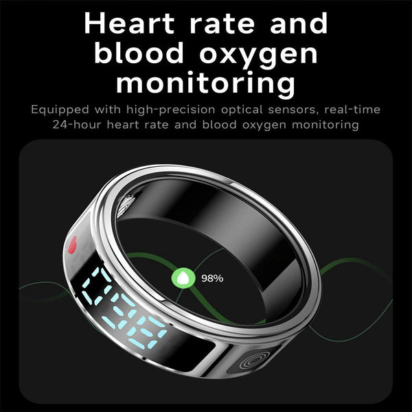 Smart Ring Gesture Control Health Monitoring Multiple Sports Size 11 Silver Activity Trackers