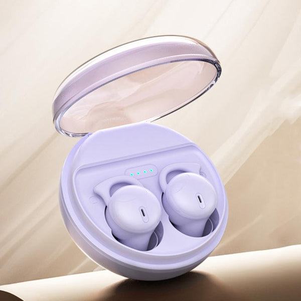 Comfortable Wireless Bluetooth Earphones Noise Canceling Purple Earbuds