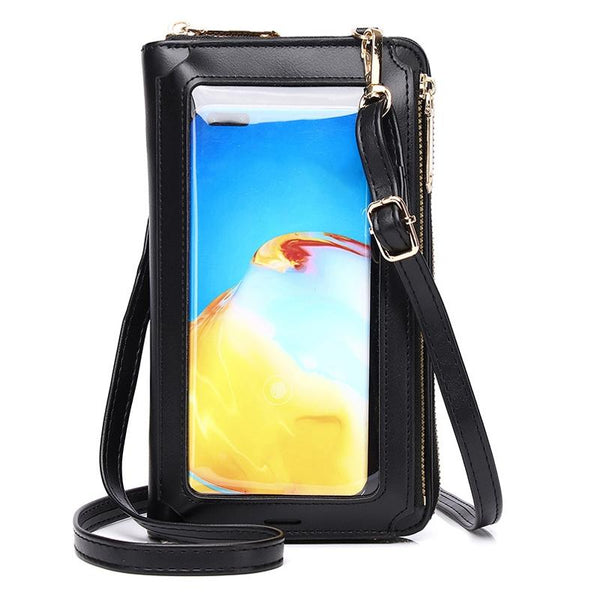Touch Screen Cross Body Phone Bag Large Capacity Black Bags