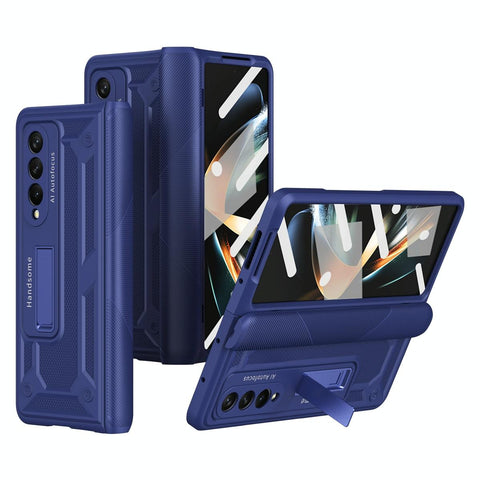 Shockproof Secure Hinge Phone Case For Samsung Galaxy Z Fold 4 5G_Blue Cases Covers & Skins