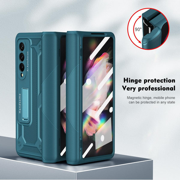 Shockproof Secure Hinge Phone Case For Samsung Galaxy Z Fold 4 5G_Blue Cases Covers & Skins