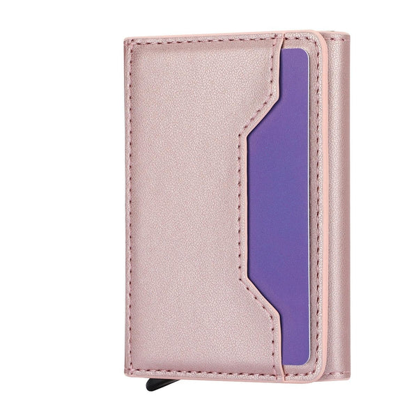 10X6x3cm Secure Brush Card Bag Compact And Protective Rose Gold Wallets