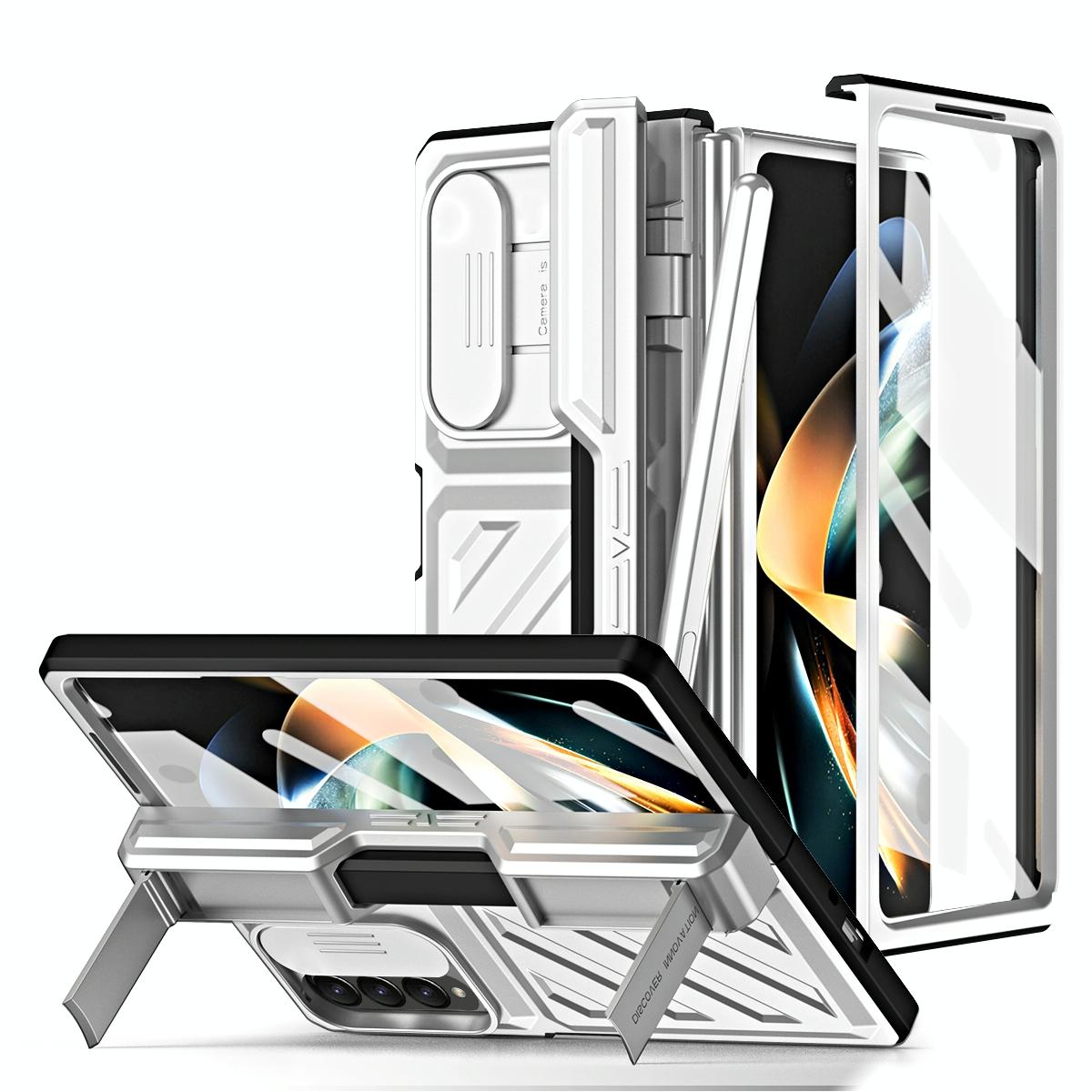 For Samsung Galaxy Z Fold4 5G Shockproof Tpu Pc Case With Pen Silver Cases Covers & Skins