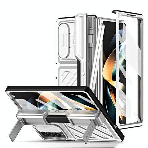 For Samsung Galaxy Z Fold4 5G Shockproof Tpu Pc Case With Pen Silver Cases Covers & Skins