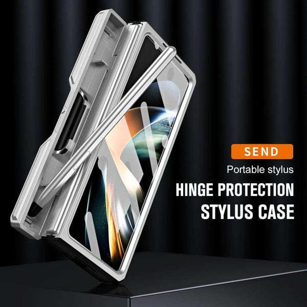 For Samsung Galaxy Z Fold4 5G Shockproof Tpu Pc Case With Pen Silver Cases Covers & Skins