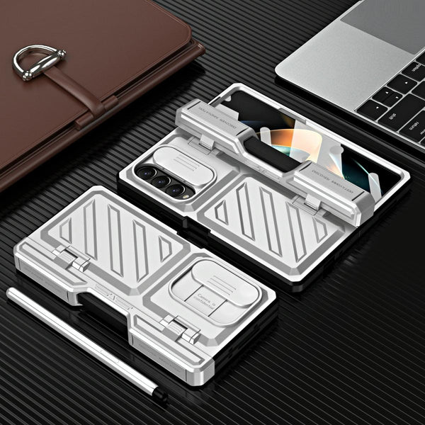 For Samsung Galaxy Z Fold4 5G Shockproof Tpu Pc Case With Pen Silver Cases Covers & Skins