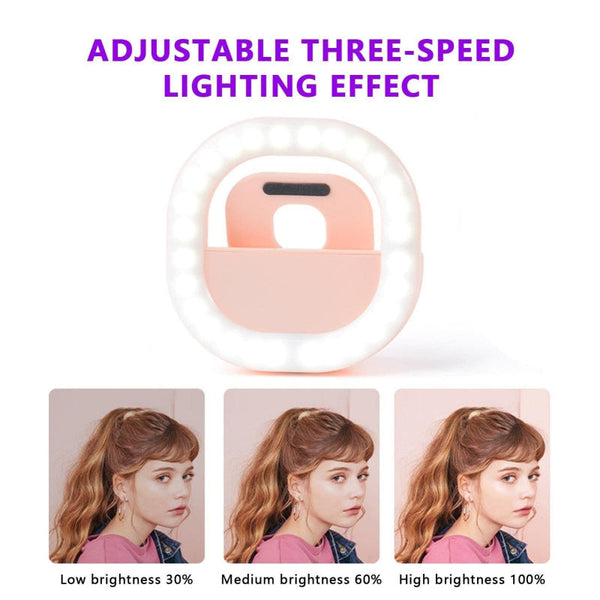 Rechargeable Clip On Selfie Light For Mobile Phones Blue Audio And Video Accessory Selfie Lights