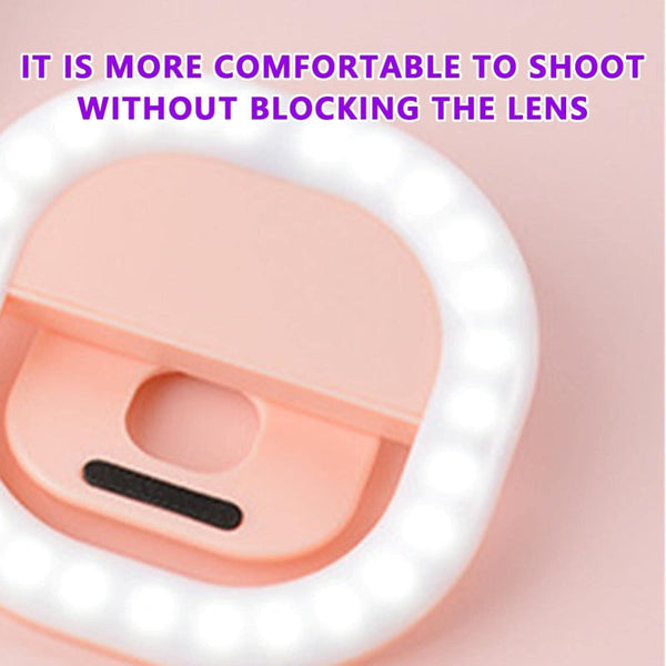 Rechargeable Clip On Selfie Light For Mobile Phones Blue Audio And Video Accessory Selfie Lights